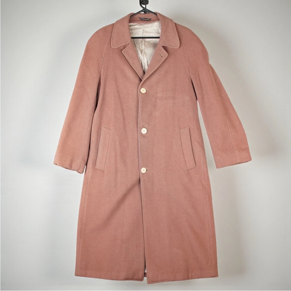 Vintage Barneys New York By American Craftsmen Pure Wool Overcoat Mens 36 Pink